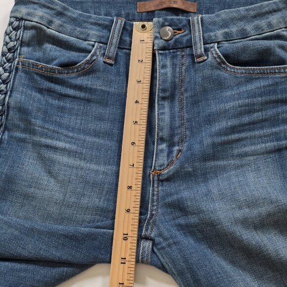 Joes Jeans Womens 28 Blue The Charlie High Rise Skinny Ankle Side Denim Braids - Picture 5 of 16